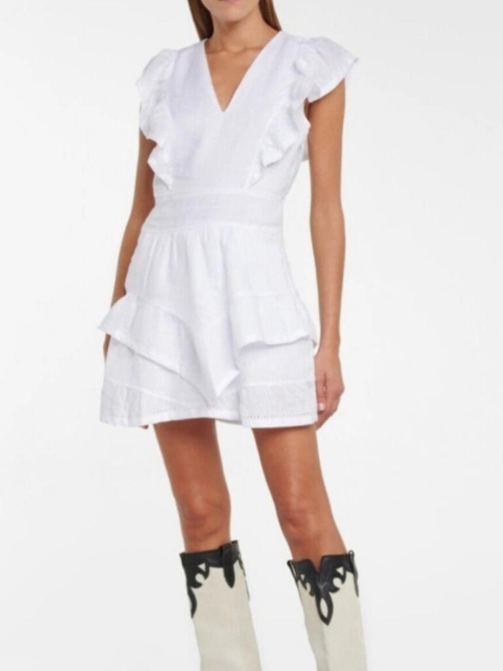 Isabel Marant Audrey Ruffle Linen Mini Dress